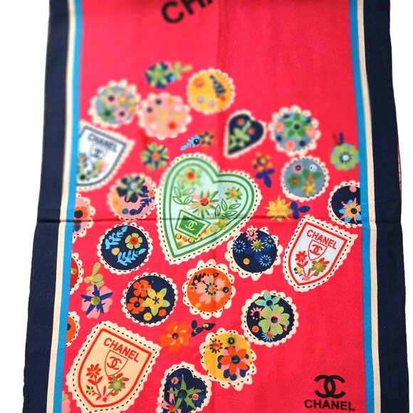 CHANEL Luxury Vintage Pink Multi-Color Charmed CC Blanket Scarf Shawl Wrap - Picture 3 of 15